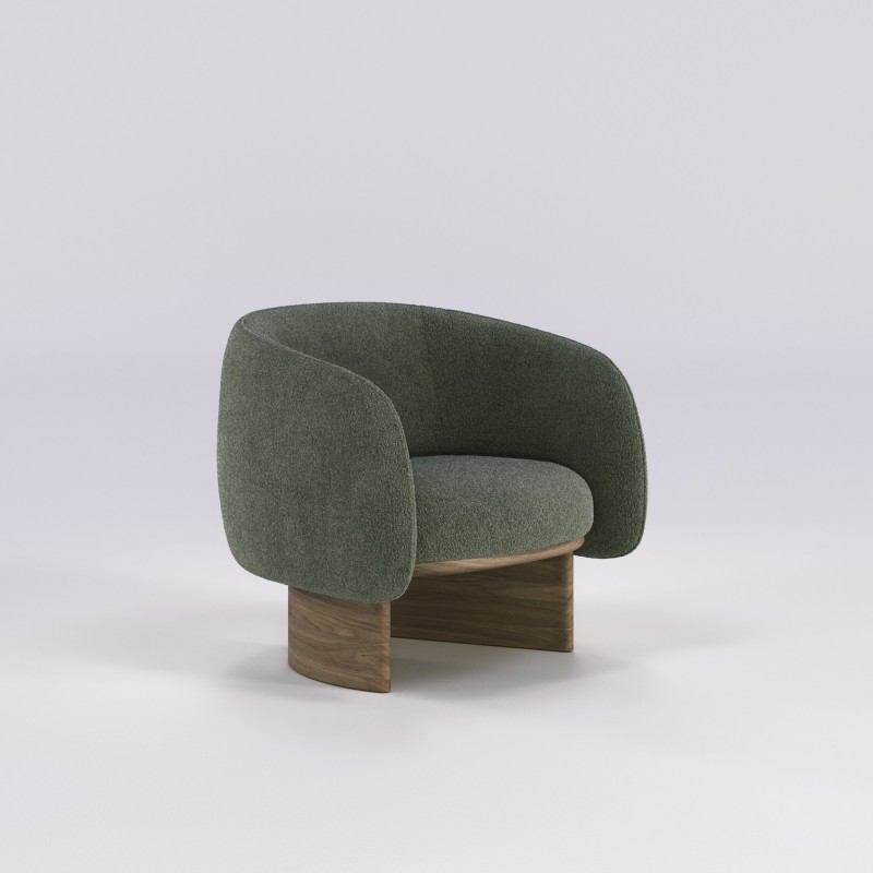 Fauteuil salon en noyer massif NIDO - Meuble design et décoration