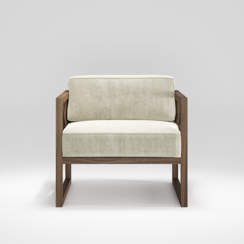 Fauteuil salon noyer massif TREE - Meuble design et décoration