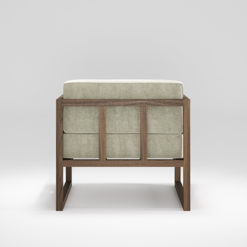 Fauteuil salon noyer massif TREE - Meuble design et décoration