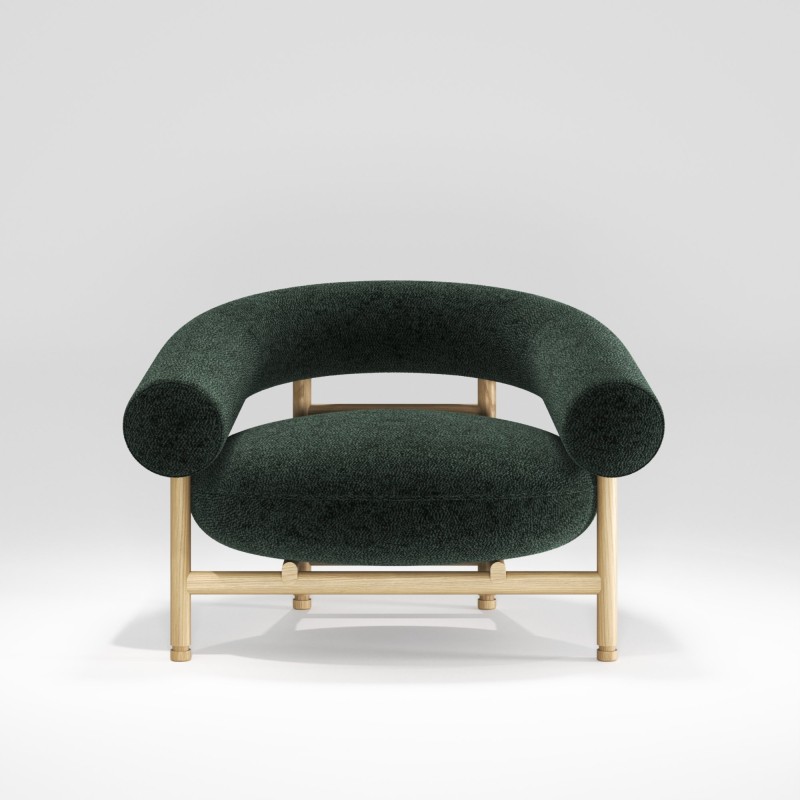 Fauteuil salon en chêne massif LOOP - Meuble design et décoration