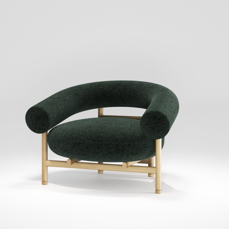 Fauteuil salon en chêne massif LOOP - Meuble design et décoration