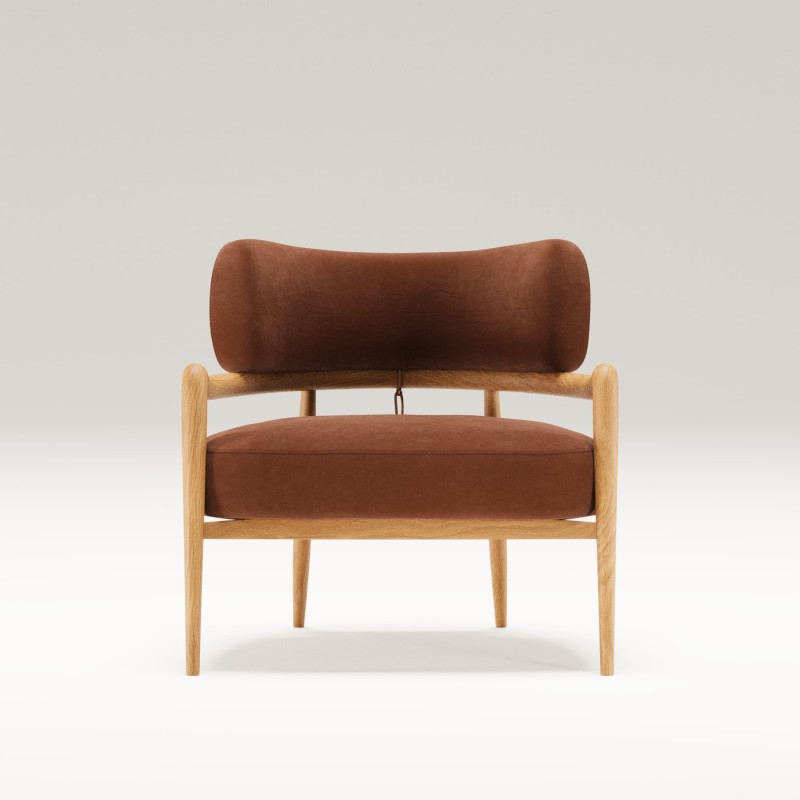 Fauteuil salon en chêne massif BOTERO - Meuble design et décoration