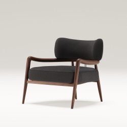 Fauteuil salon en noyer massif BOTERO - Meuble design et décoration