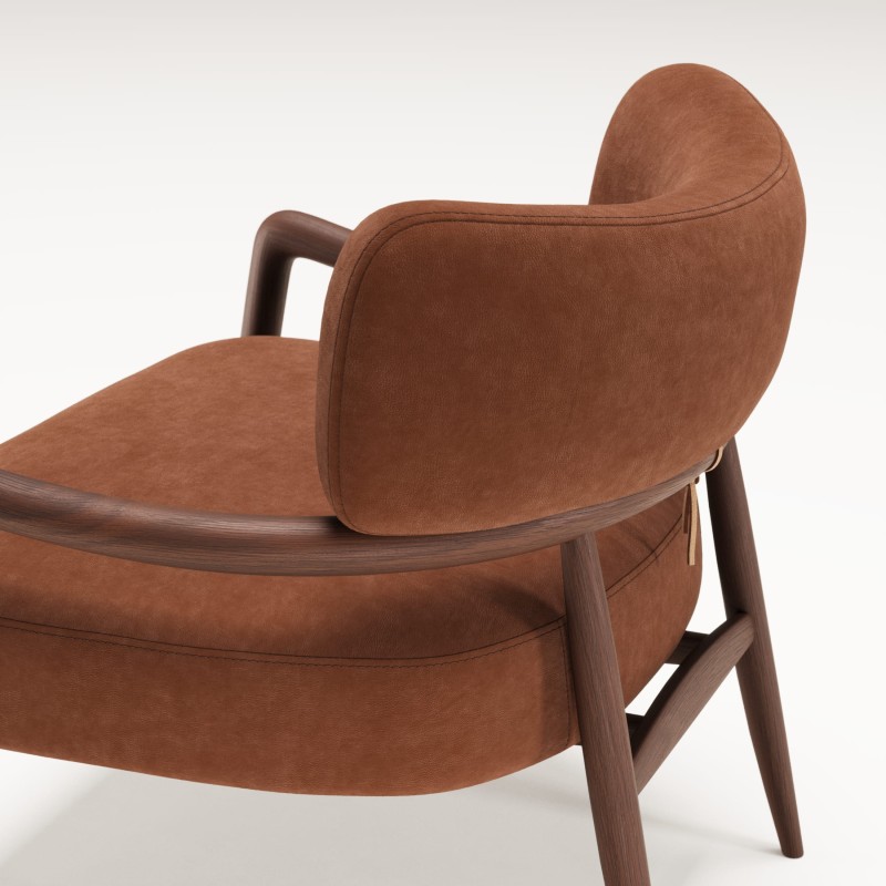 Fauteuil salon en noyer massif BOTERO - Meuble design et décoration