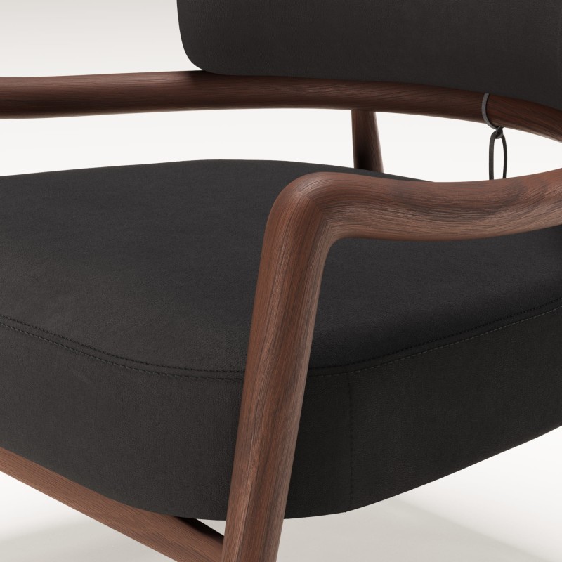 Fauteuil salon en noyer massif BOTERO - Meuble design et décoration