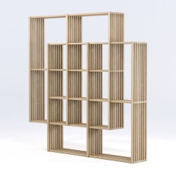 Bibliothèque en chêne massif customisable X2 - Meuble design et décoration